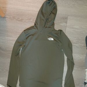 The North Face Olive Hoodie with White Logo